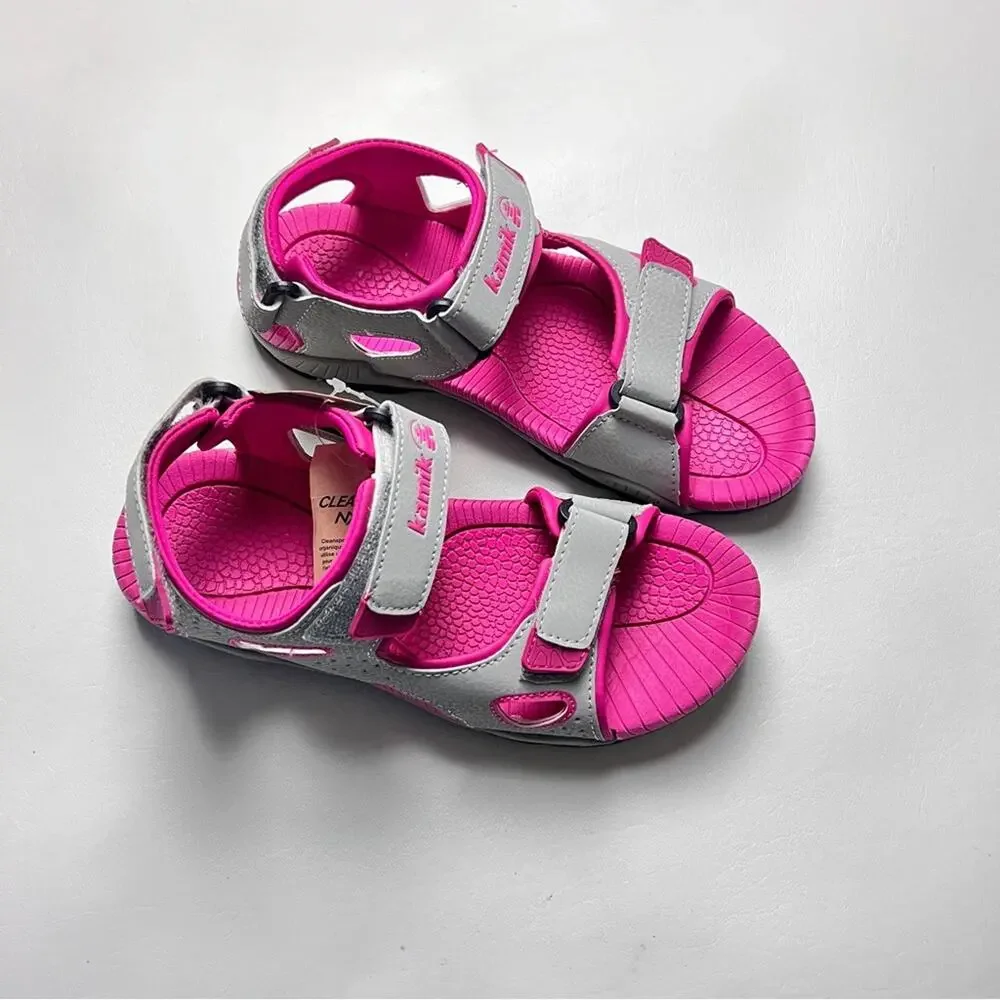 Kamik Girl's  Clean Sport Pink Lobster 2 Double Secure Strap Pink Sandals Sz 5